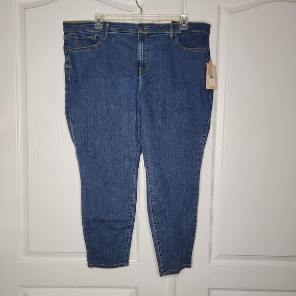 NYDJ Ami Skinny Batik Blue Size 22WP women's petite PLUS Jeans Lift Tuck Ankle - Picture 1 of 7